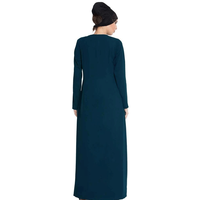 Abaya de Seda 100% Bordada Multicolor al por Mayor, de Gasa Recta, Modesta, para Dama, para Noche/Formal, Invierno, Oración, Primavera, Verano, Tallas Grandes