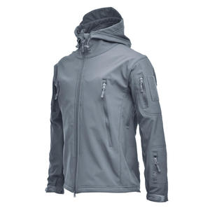 Waterproof Eco-Friendly Tactical <b>Men's</b> Warm Windbreaker Bomber <b>Jacket</b> Canvas Stand Collar Front Logo <b>Soft</b> <b>Shell</b> Quilted Winter - Product Image 4