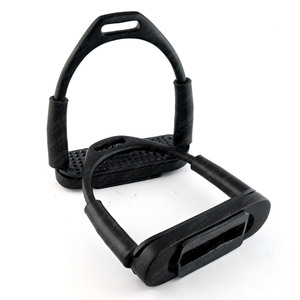 Étriers équestres flexibles en acier inoxydable Poignée en caoutchouc Étriers d'équitation d'endurance Selles occidentales Étrier d'équitation anglais - Product Image 1