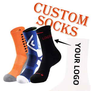 Athletic Sports Crew Man <b>Sock</b> Calcetines Meias Gym Workout Terry Custom Logo <b>Socks</b> - Product Image 2