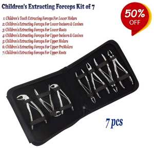 Ensemble dentaire chirurgical No 7 forceps d'extraction manuelle enfants pédiatrique enlèvement de dents en acier inoxydable Instruments de chirurgie buccale CE - Product Image 6