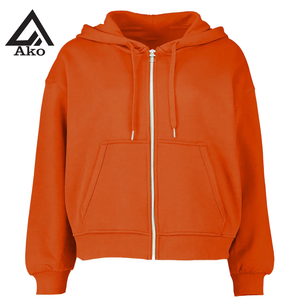 Women Custom Heavyweight Cropped Boxy Hoodies Zip-Up Hoodie <b>Oversized</b> Pullover <b>Sweatshirt</b> with Hooded Collar <b>Vintage</b> Style Ako - Product Image 1