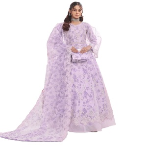 Motis moda Vol ZARLISH largo Maxi vestido pesado bordado Organza tres piezas Punjabi traje para mujeres Eid vestidos Pakistán - Product Image 1