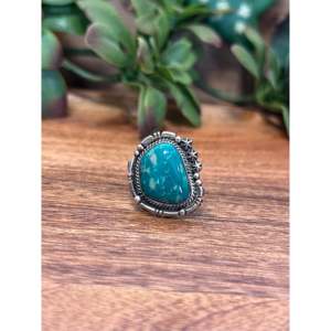 Bague en turquoise et argent sterling, objet culturel Navajo, taille 6.75 - Product Image 1