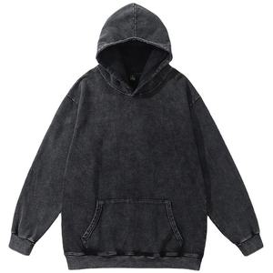 Unisex Acid Wash Embroidered <b>Pullover</b> 100% Cotton Lightweight Eco-Friendly Fleece Breathable Quick Dry Custom Logo Hoodie - Product Image 1