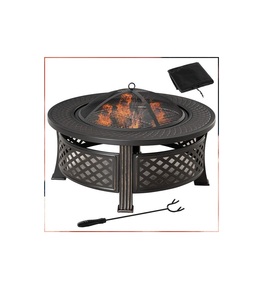 Outdoor rustic farmhouse style iron fire pit with wood burning feature creating cozy atmosphere during family gatherings - Product Image 3