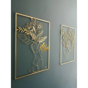 Arte de pared de hoja de Metal al por mayor decoración moderna oro cuadrado colgante pared arte hecho a mano Metal interior hoteles pared artes - Product Image 5