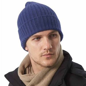 Customized Beans Caps For Unisex <b>Blue</b> Color Wool Material Regular Fit Lightweight Comfortable Foldable <b>Beanies</b> Caps - Product Image 4