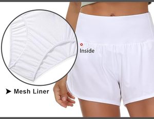 Short de course à séchage rapide taille haute pour femme Short d'entraînement athlétique avec doublure en maille et poches zippées - Product Image 5