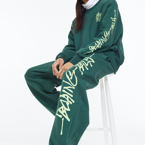 Baggy Printed Denim Jogger Pants Green Streetwear Cargo Style for Men - Product Image 1