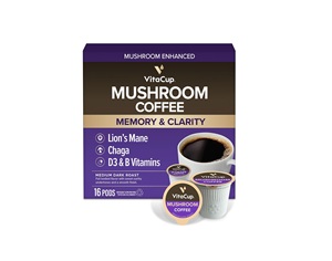 Cápsulas de Café con Champiñones VitaCup, Tueste Medio, Cápsulas Individuales Compatibles con Cafeteras Keurig K-Cup, 16 Unidades - Product Image 1