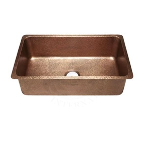 Fregadero de cobre Rectangular con acabado antiguo Nuevo diseño martillado Bajo lavabo de metal con nuevo aspecto - Product Image 1