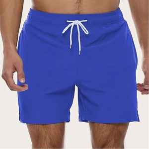 Shorts de plage pour hommes, nouvelle collection été, haute qualité, en toile, séchage rapide, respirant, élastique, polyvalent, style décontracté urbain, couleur unie - Product Image 1