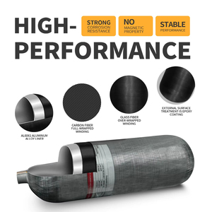 Fournisseur de bouteilles de plongée en fibre de carbone 9L CE ISO 4500psi PCP SCBA - Product Image 2