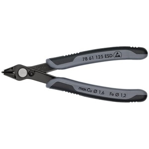 KNIPEX Super-Knips Cisailles diagonales électroniques Longueur 125 mm Forme 6 Biseautées Non polies Fournitures d'artisanat - Product Image 1