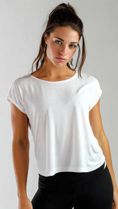 Camiseta Deportiva con Hombros Descubiertos para Mujer, 100% Algodón, Camiseta de Fitness con Estampado para Gimnasio y Ejercicio - Product Image 3