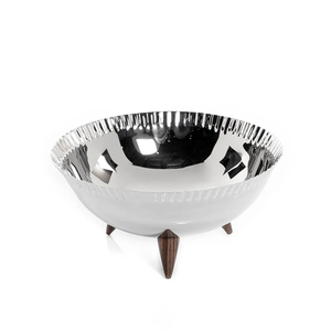 Bol de service pour vaisselle à l'aspect unique avec poignée en laiton de designer pour les événements de mariage Bol de nourriture en acier inoxydable argenterie de qualité de luxe - Product Image 6