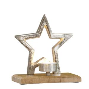 Portavelas de Metal Blanco para Árbol de Navidad, Portavelas Festivo con Base de Madera, Decoración para el Hogar, Proveedores Mayoristas de Portavelas - Product Image 6