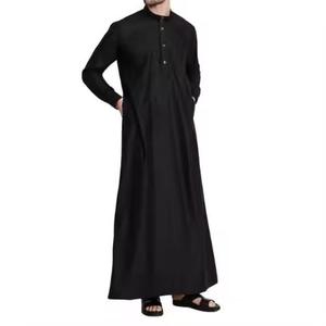 Jubba thobes แขนยาวการออกแบบเสื้อผ้าอิสลามสำหรับผู้ชาย jubba thobes แบบเรียบง่ายแฟชั่นใหม่บริการ OEM - Product Image 1