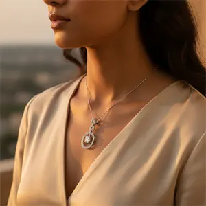 Elegante Dije de Plata con Circonita Cúbica para Mujer, Joyería de Moda - Product Image 1