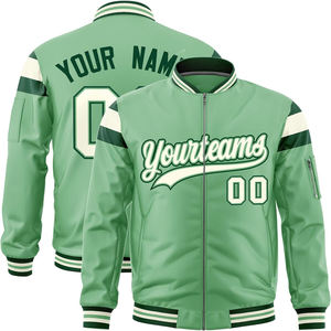 Premium Varsity Jacket Luxury Bomber Oversized Satin Contraste Colors Stripes High Quality Streetwear Chaqueta al por mayor para hombres - Product Image 4