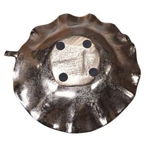 Bandeja de servicio decorativa hecha a mano con forma de hoja plateada, centro de mesa de Metal de aluminio para decoración del hogar, fiesta de boda y especial - Product Image 4