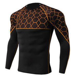 OEM Men's BJJ Rashguard Sublimation <b>Printed</b> Spandex Compression Shirt for MMA Gym <b>Surfing</b> & Diving Sportswear - Product Image 6