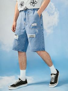 Pantalones Cortos de Mezclilla Transpirables y Ecológicos para Hombre Champ King, Estilo Vintage para el Verano, 100% Algodón, Corte Regular - Product Image 6
