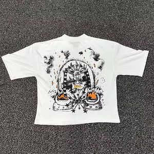 เสื้อยืดสตรีทแวร์วินเทจพิมพ์ลายกราฟิกคุณภาพสูงสำหรับผู้ชายปี 2025 ฮิปฮอป 220 กรัม ผ้าฝ้าย 100% ทรงปกติ - Product Image 6