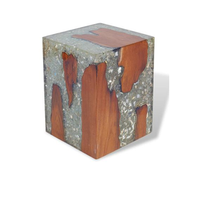 Tabouret en résine en bois Tabouret de décorations de salon Tabouret en résine en bois Taille personnalisée poli à la main - Product Image 2