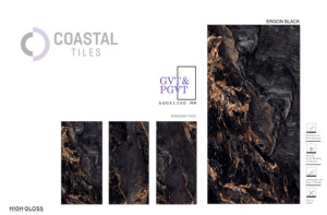 Ergon กระเบื้องปูพื้นสีดำมันวาวสูงกระเบื้องพอร์ซเลนเกรด9มม. คุณภาพความต้องการสูงกระเบื้องราคาโรงงานขายส่ง - Product Image 2