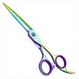 Ciseaux de barbier professionnels faits à la main, 7 pouces, en acier inoxydable japonais 420, pour droitiers, ciseaux à cheveux multi-plasma, ultra-affûtés - Product Image 1