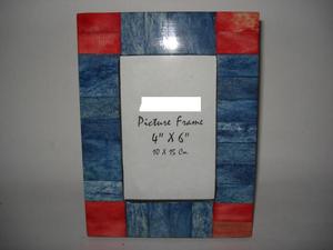 Lujoso marco de fotos hecho a mano surtido de madera rústica desgastada Floral geométrico y diseños de bloques de color Mesa única - Product Image 3