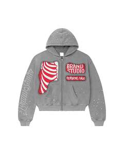 Winter Unisex Vintage Acid Wash Solid Stand Collar Polyester/Cotton Breathable Windproof Fleece 2 1 <b>Tracksuit</b> Custom Logo - Product Image 4