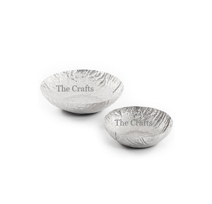 Bol à servir pour en-cas de deux tailles différentes, fait à la main en aluminium, couleur argent, bol à dessert, chocolats, au prix le plus bas - Product Image 5