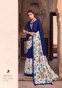 Nuevo diseñador indio Chanderi Silk Saree Sari Block Print Sarees con envío gratis Worldwide Ready Made Saree - Product Image 3