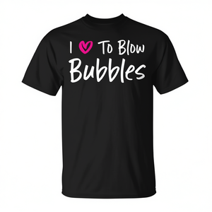 T-shirt per Coppie con Scritta 'I Love to Blow Bubbles for Her' - Idea Regalo Promozionale per Mogli e Fidanzate - Product Image 3