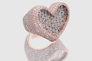 Iced Out Heart <b>Silver</b> <b>Ring</b> Iced Out VVS Moissanite Diamond hip Hop Luxury <b>Statement</b> <b>Ring</b> Gift For Women Men Love - Product Image 2