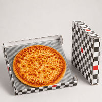 Boîte à pizza résistante à la graisse, doublée de papier aluminium, pour la livraison de pizzas chaudes à emporter, boîte d'emballage en carton ondulé avec logo personnalisé imprimé