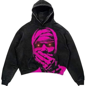 Sudadera con Capucha para Hombre, Estilo Halloween, Y2K, Gótico, Cyberpunk, con Estampado de Calavera, Estilo Urbano, Harajuku, Informal, para Invierno - Product Image 5