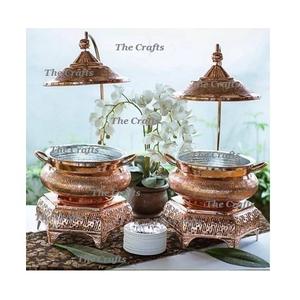 Plat de chauffe-plats en cuivre de conception attrayante pour le buffet de réchauffeur de nourriture de restaurant et d'hôtellerie servant le plat de chauffe-plats en vrac - Product Image 5