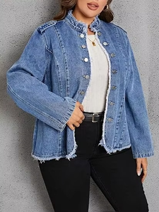 Most Comfortable Custom Color Women Denim Jackets100%Cotton Vintage Style Quick Dry Breathable <b>Sale</b> Good Quality Wholesale Price - Product Image 3