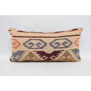 หมอนอิงขนแกะสีเบจ12X24นิ้วลายเรขาคณิตวินเทจเป็นมิตรกับสิ่งแวดล้อมถอดออกได้หรูหราแบบดั้งเดิม - Product Image 1