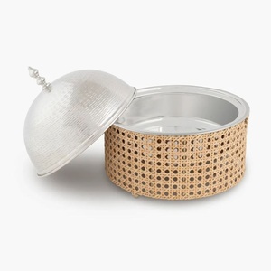 Plato de cazuela de acero inoxidable martillado con tapa de diseñador Fiestas DE BODA Comida Postre Servir cazuela olla para gran oferta - Product Image 6