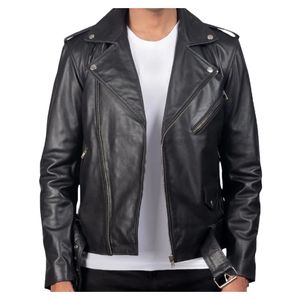 Chaqueta de Invierno Original de Cuero Genuino Ecológico para Hombre, Cuello Alto, Impermeable, Resistente al Viento, OEM de Alta Calidad, Personalizable - Product Image 1