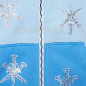 Cómodo precio barato sudaderas con diamantes de imitación Liso teñido básico sudaderas con diamantes de imitación para la venta en línea - Product Image 6