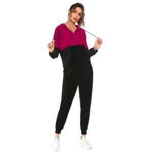 2025 nuevo diseño personalizado transpirable Casual traje deportivo para mujer invierno pista Jogging entrenamiento venta al por mayor ropa Casual sólido invierno - Product Image 3
