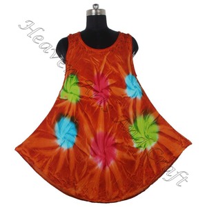 Vente chaude Tie Dye Style bohème femmes élégantes vêtements d'été maillots de bain grande taille femmes col rond sans manches Maxi robe femmes - Product Image 1