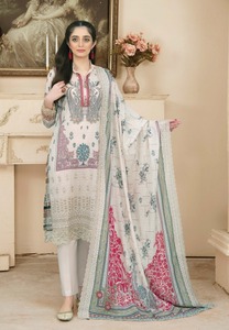 Combinaisons confortables en coton/pelouse pour femmes pakistanaises à prix raisonnable Robe Femmes Costumes d'été en coton/pelouse pakistanais - Product Image 4