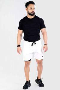 2023 short de qualité supérieure pour les poches latérales des hommes fermeture à glissière logo personnalisé imprimé OEM short de couleur blanche pour hommes - Product Image 3